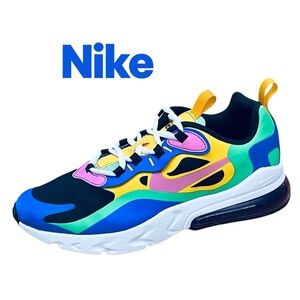 Nike Air Max 270 React Sneakers Big Kids Causal CU4668-001 Unisex Shoes Sz 5.5Y